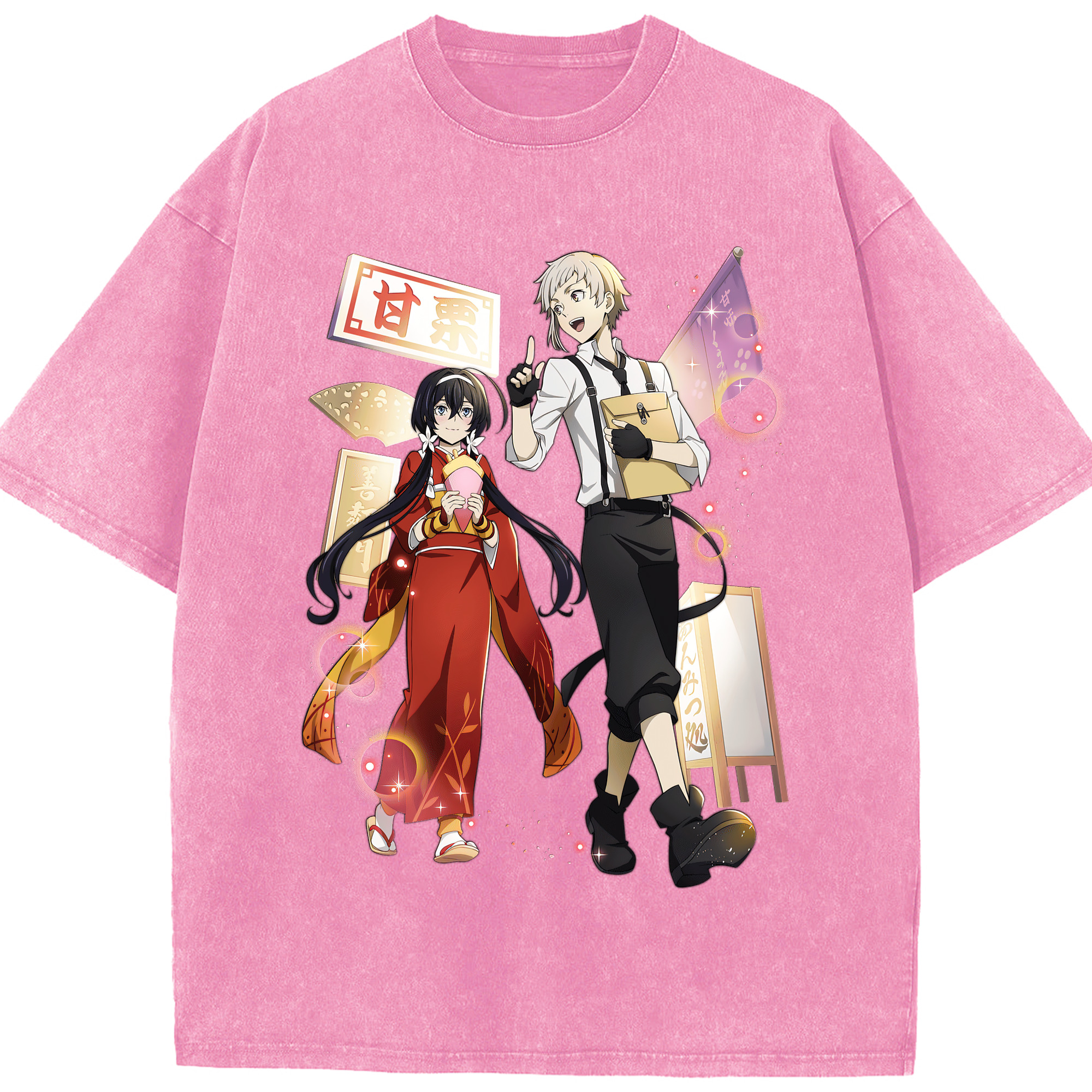 （画像用） 文豪ストレイドッグス Bungo Stray Dogs 綿100% ヴィンテージ風 半袖Tシャツ（フロントプリント）